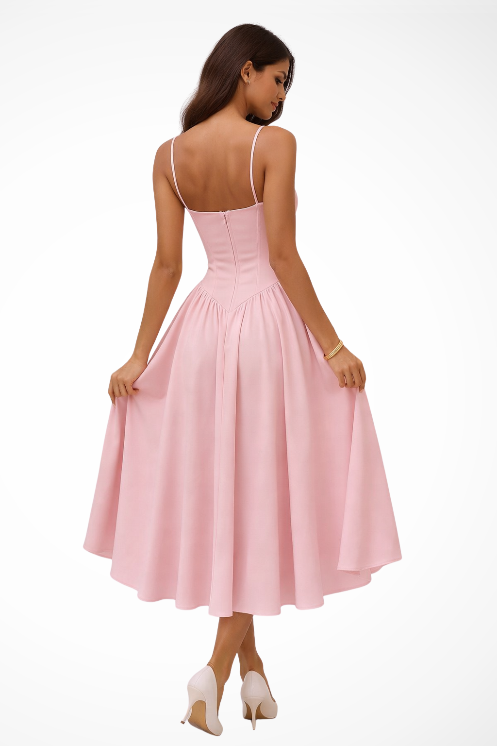 A-Line Midi Corset Dress for Women | Elegant Wedding Guest Attire