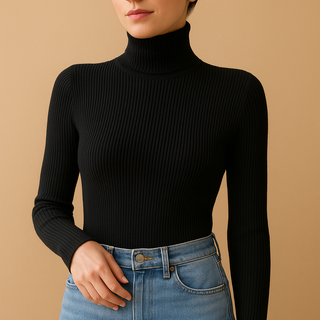 Knitted Turtleneck Sweater for Women | Classic Style | Warm and Cozy | Ideal for Casual Wear and Layering