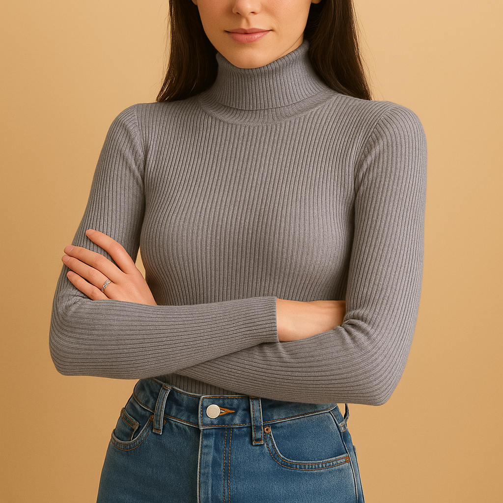 Knitted Turtleneck Sweater for Women | Classic Style | Warm and Cozy | Ideal for Casual Wear and Layering