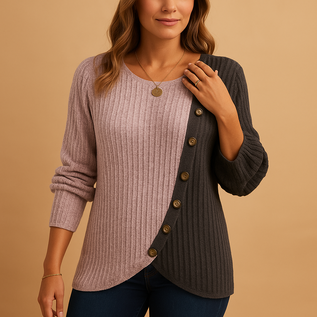 Knitted Women's Sweater - Elegant Design - Cozy Winter Wear - Perfect for Casual Outings and Layering