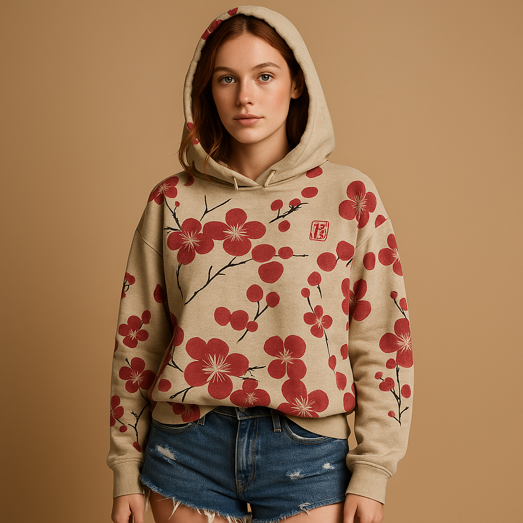 Floral Women's Hoodie Sweater | Soft Cotton Blend | Casual Wear for Everyday Comfort