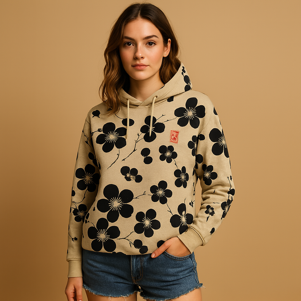 Floral Women's Hoodie Sweater | Soft Cotton Blend | Casual Wear for Everyday Comfort