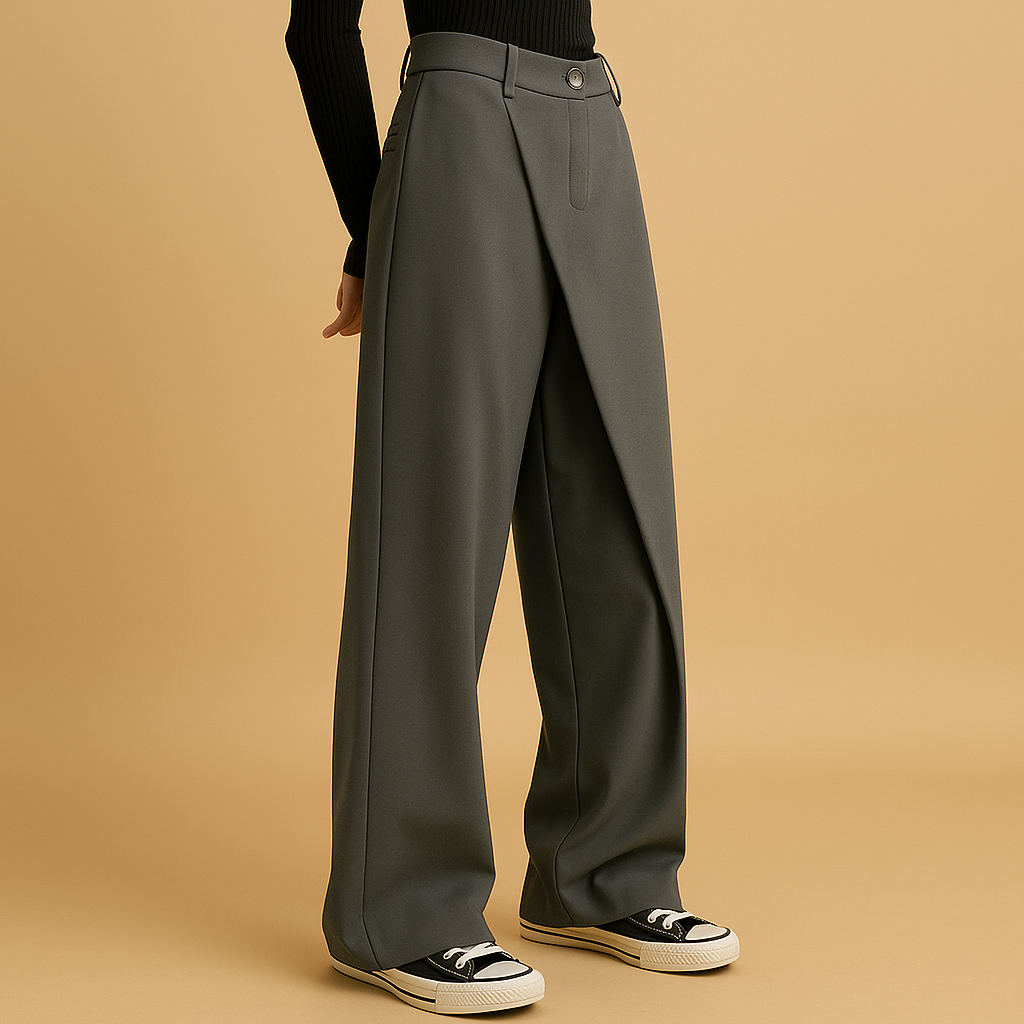 Asymmetric Baggy Pants for Women | Comfortable Cotton Blend | Casual Streetwear Style | Versatile Everyday Wear