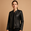 Women's Leather Biker Jacket | Classic Edgy Design | Casual Outerwear for Everyday Wear