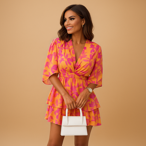 Bohemian Print Mini Dress for Women | Lightweight Fabric | Casual Summer Wear