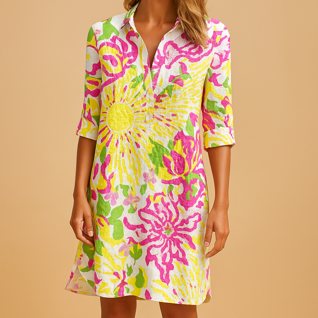 Boho V-Neck Summer Dress for Women | Lightweight Cotton Casual Wear