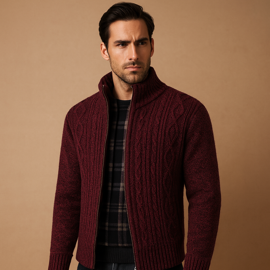 Men's Cable-Knit Sweater with Lining | Warm and Cozy Knitwear for Casual Wear