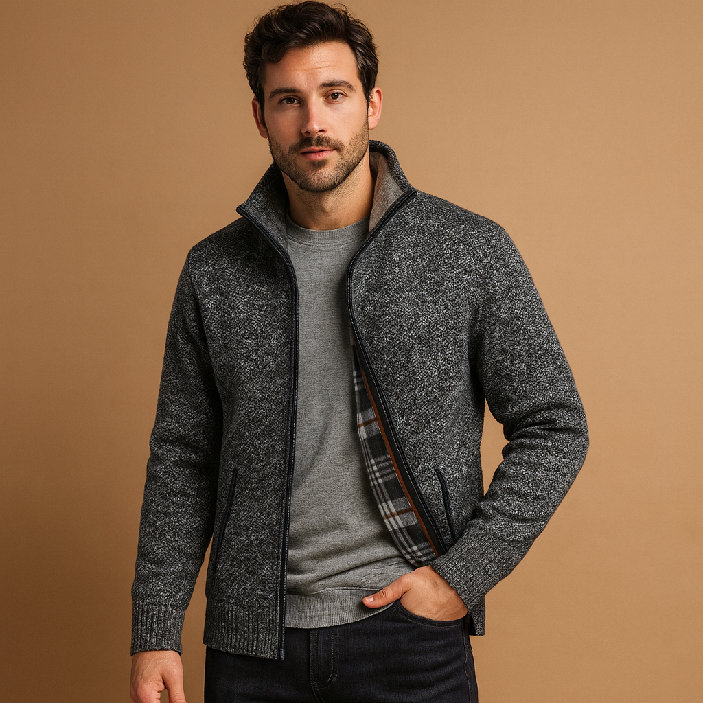 Men's Cable-Knit Sweater with Lining | Warm and Cozy Knitwear for Casual Wear