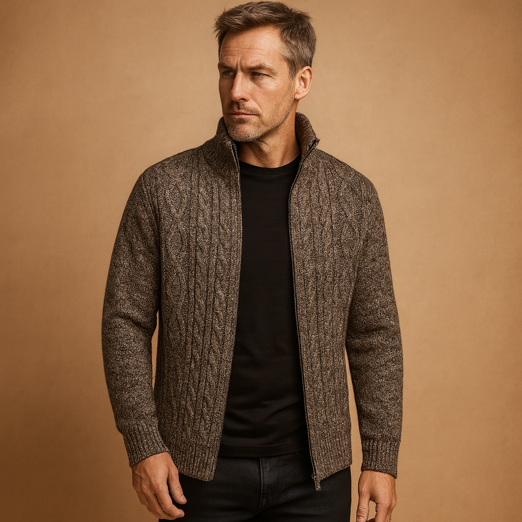 Men's Cable-Knit Sweater with Lining | Warm and Cozy Knitwear for Casual Wear