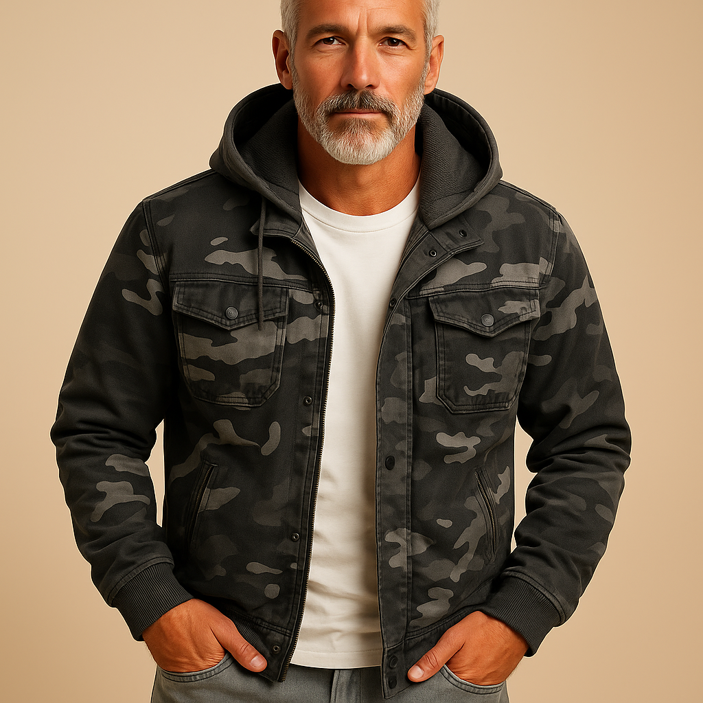 Men's Camouflage Outdoor Jacket | Waterproof Fabric | Hunting & Camping Gear | Lightweight & Breathable Design