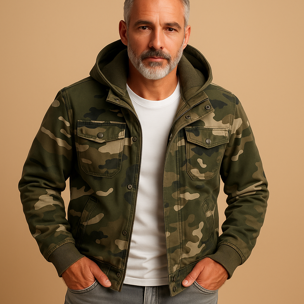 Men's Camouflage Outdoor Jacket | Waterproof Fabric | Hunting & Camping Gear | Lightweight & Breathable Design