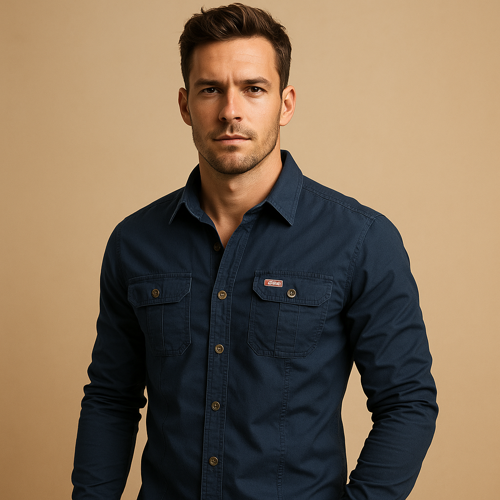 Men's Cargo Shirt - Cotton Fabric - Casual Style - Versatile Outdoor Wear