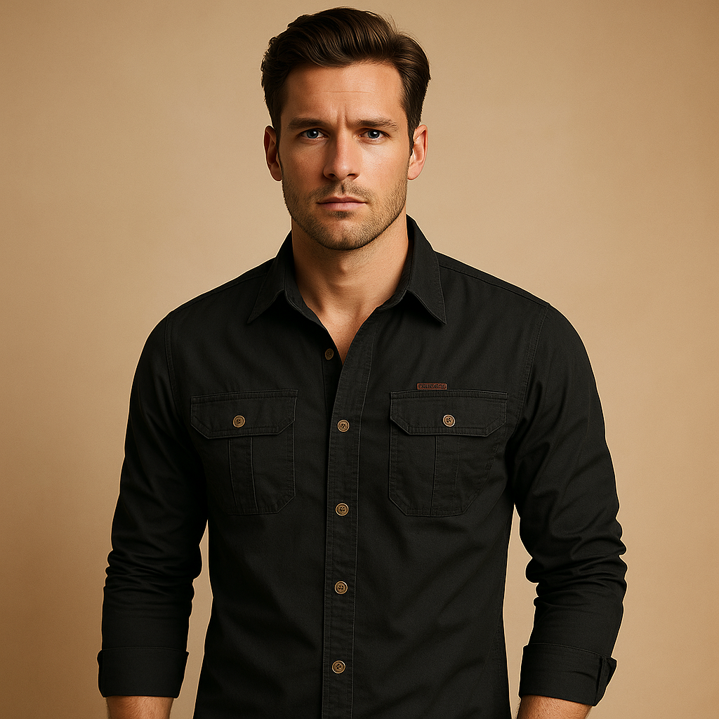 Men's Cargo Shirt - Cotton Fabric - Casual Style - Versatile Outdoor Wear
