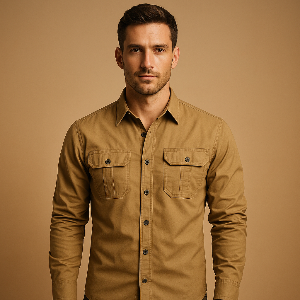 Men's Cargo Shirt - Cotton Fabric - Casual Style - Versatile Outdoor Wear