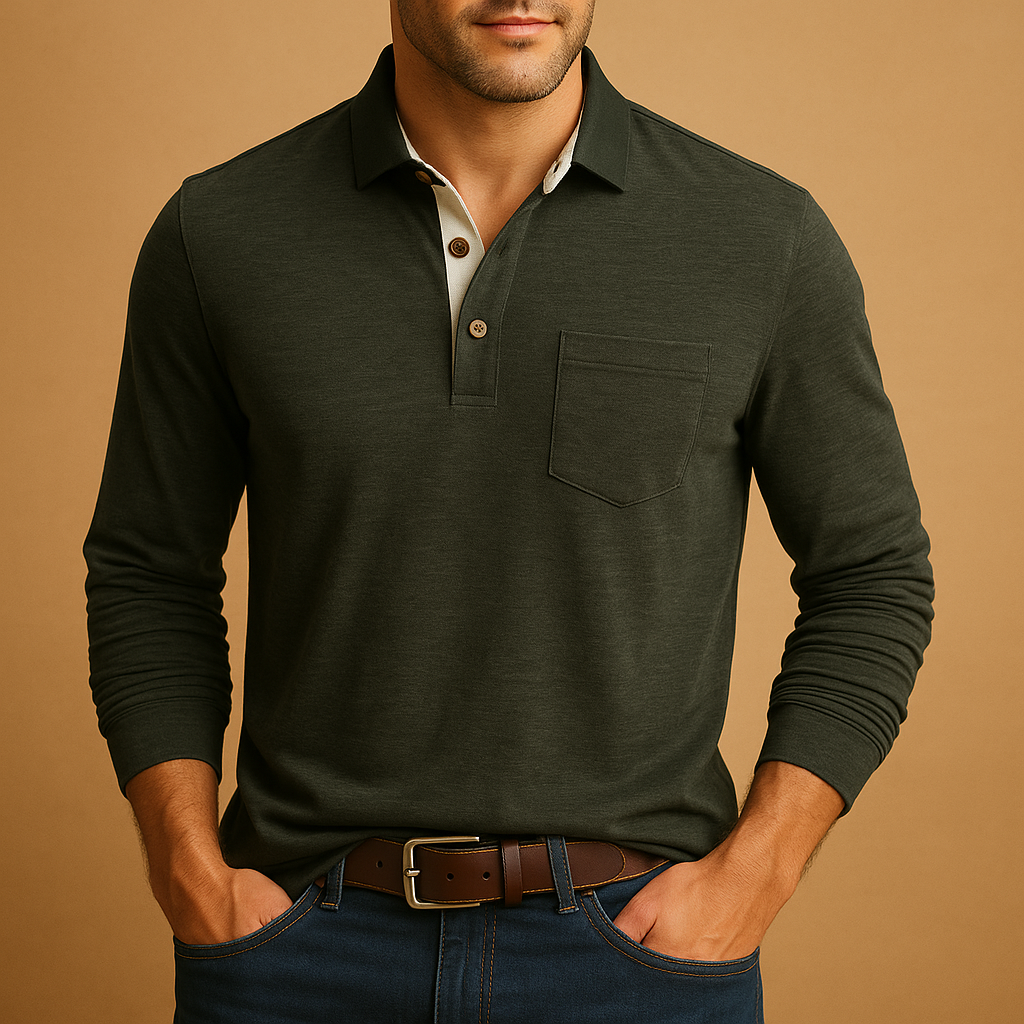 Men's Casual Cotton Shirt with Chest Pocket - Comfortable Everyday Wear, Versatile Style