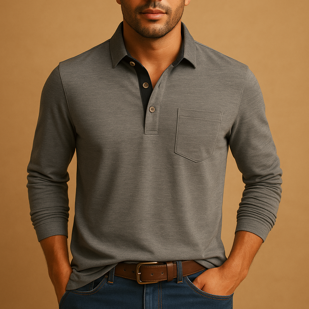 Men's Casual Cotton Shirt with Chest Pocket - Comfortable Everyday Wear, Versatile Style