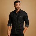 Men's Long Sleeve Cotton Shirt | Casual Style for Everyday Wear | Comfortable and Versatile Design