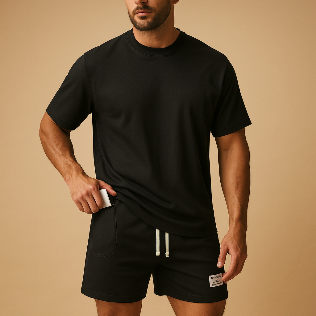 Men's Casual Summer T-Shirt and Shorts Set | Lightweight Cotton Blend | Comfortable Everyday Wear | Available in Multiple Colors