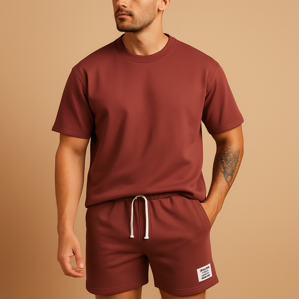 Men's Casual Summer T-Shirt and Shorts Set | Lightweight Cotton Blend | Comfortable Everyday Wear | Available in Multiple Colors