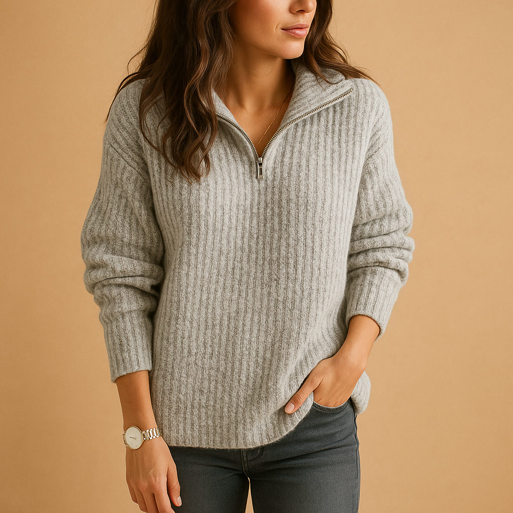 Half Zip Sweater for Women | Chic Design | Soft Knit Material | Casual Wear | Perfect for Layering