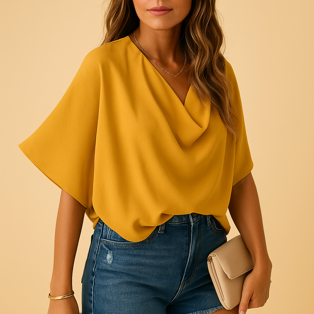 Chiffon Batwing Sleeve Blouse for Women | Lightweight Casual Top for Everyday Wear