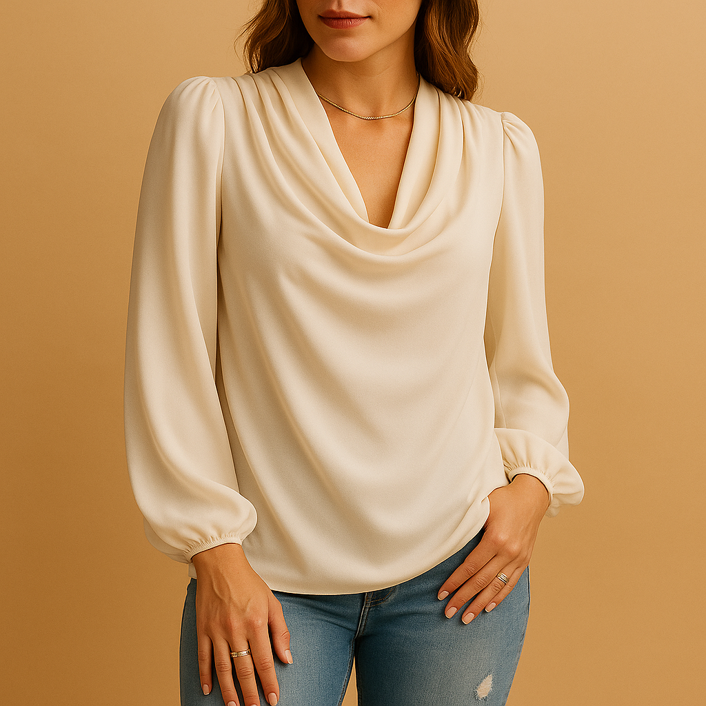 Chiffon Puff Sleeve Blouse for Women | Elegant Casual Top for Work or Outings