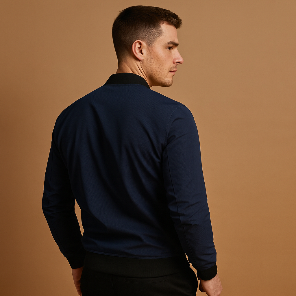 Men's Classic Zip Bomber Jacket | Lightweight Fabric | Casual Outerwear for Everyday Wear