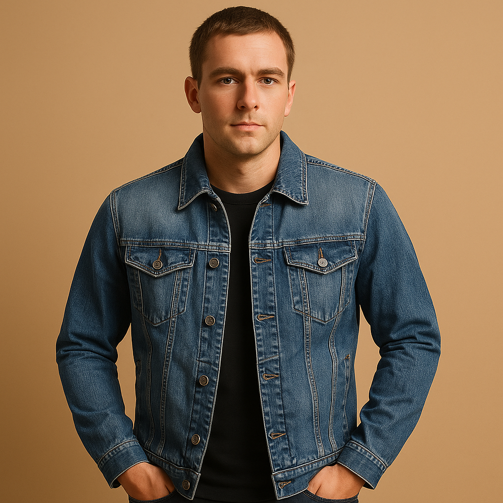 Men's Classic Denim Jacket | Durable Cotton Fabric | Casual Style | Versatile Outerwear for Everyday Wear