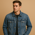Men's Classic Denim Jacket | Durable Cotton Fabric | Casual Style | Versatile Outerwear for Everyday Wear