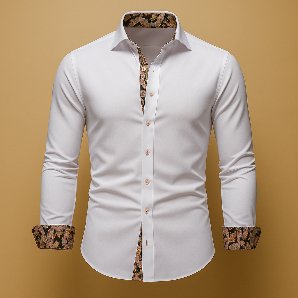 Men's Modern Fit Long Sleeve Shirt | Classic Cotton Casual Wear for Everyday Use