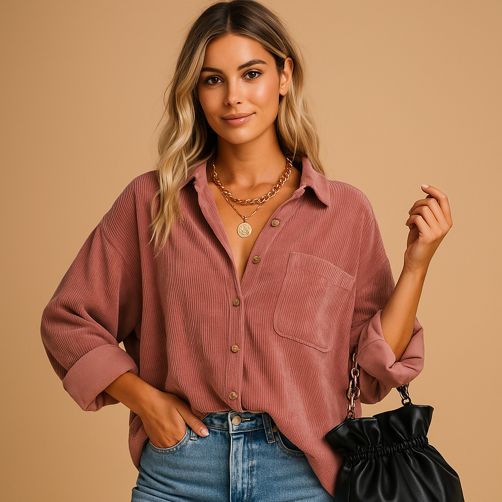 Corduroy Knitted Jacket for Women | Casual Outerwear for Fall and Winter