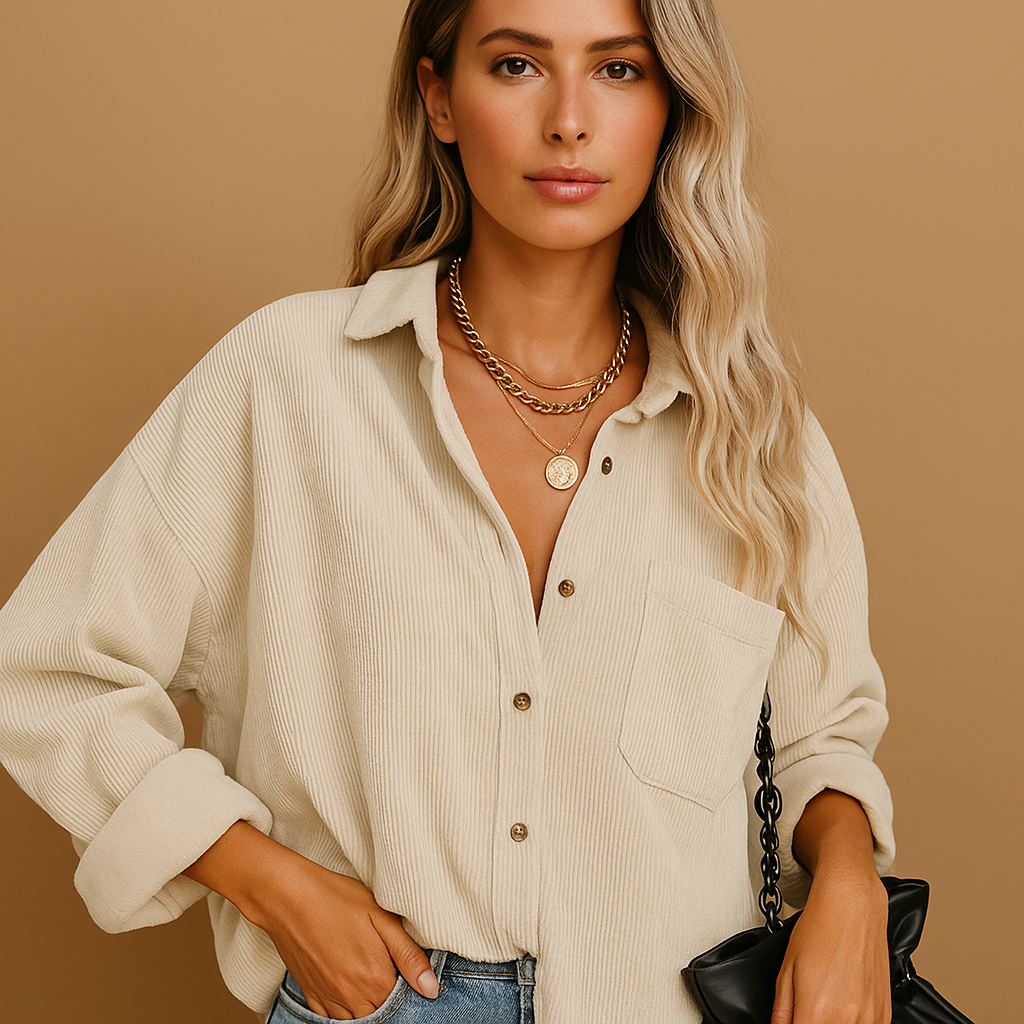 Corduroy Knitted Jacket for Women | Casual Outerwear for Fall and Winter