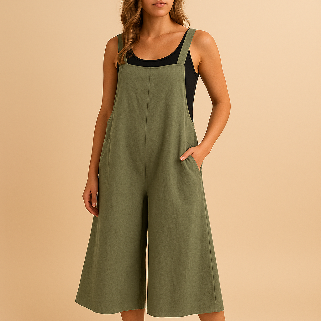 Cotton Linen Summer Jumpsuit for Women | Casual Sleeveless Design for Everyday Wear