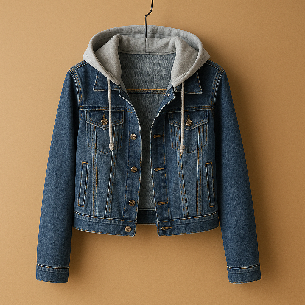 Women's Hooded Denim Jacket | Casual Style | Versatile Outerwear for Everyday Wear