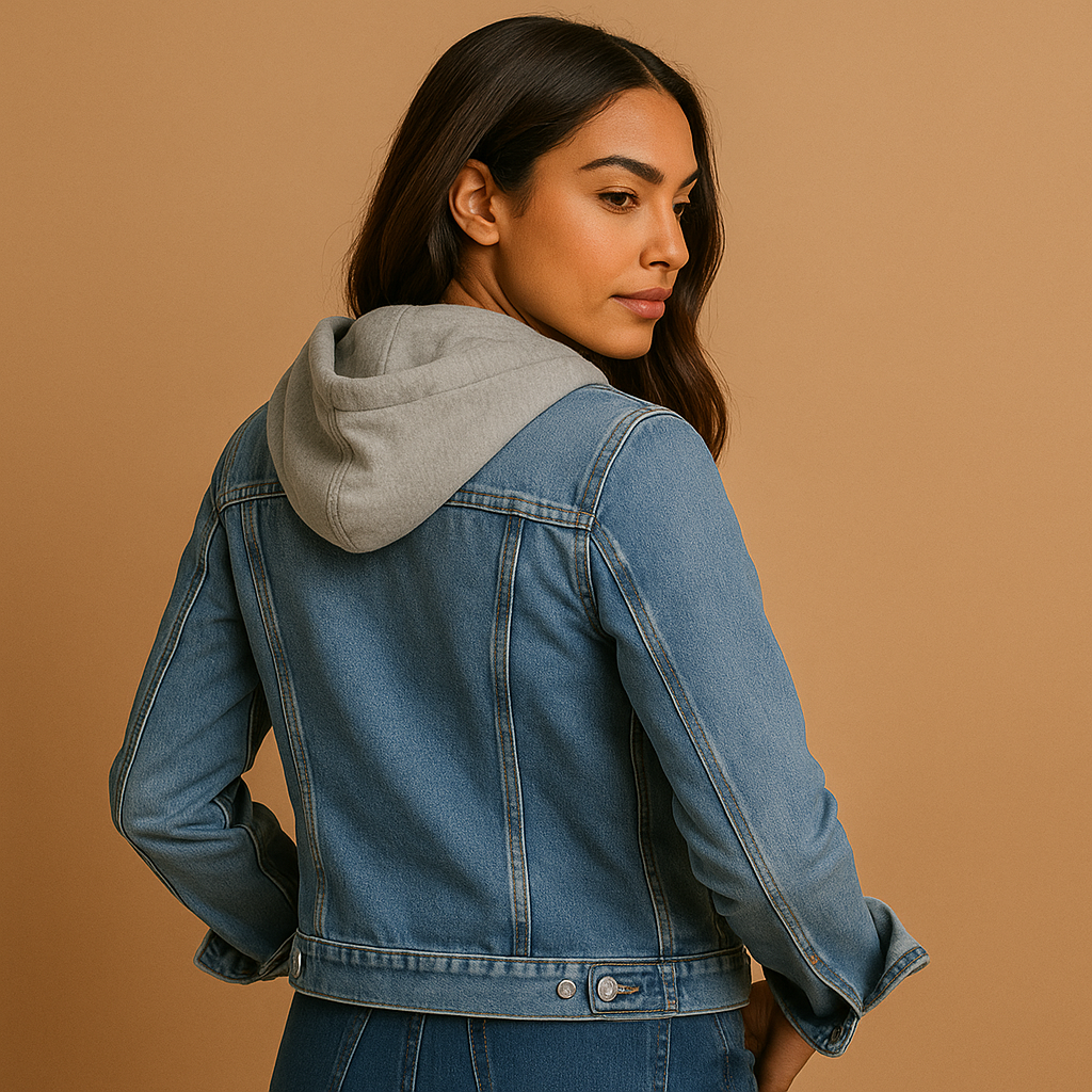 Women's Hooded Denim Jacket | Casual Style | Versatile Outerwear for Everyday Wear