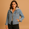 Women's Hooded Denim Jacket | Casual Style | Versatile Outerwear for Everyday Wear