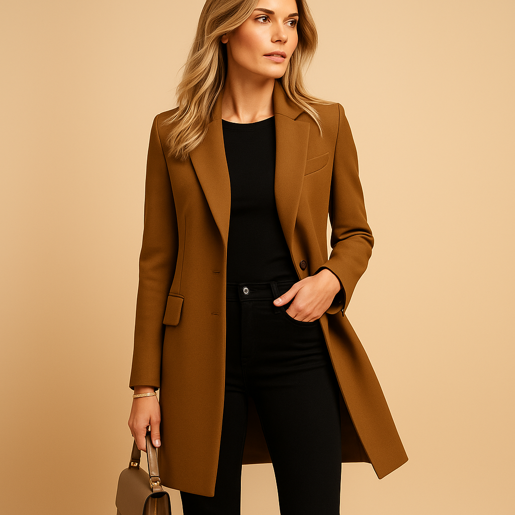 Double-Breasted Women's Trench Coat | Classic Style | Water-Resistant Fabric | Perfect for Spring and Fall