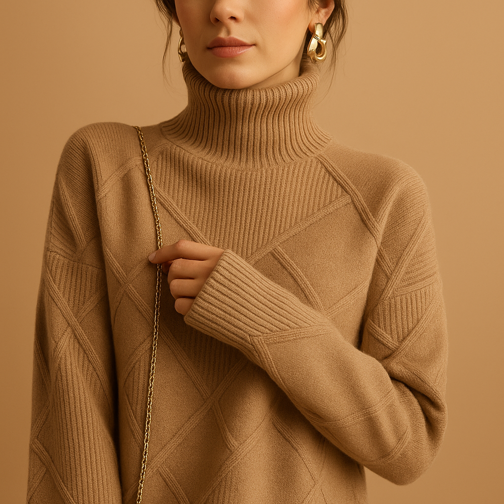 Women's Turtleneck Knit Sweater | Elegant Design | Cozy Winter Wear | Soft Fabric for Everyday Comfort