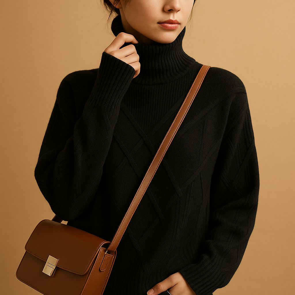 Women's Turtleneck Knit Sweater | Elegant Design | Cozy Winter Wear | Soft Fabric for Everyday Comfort