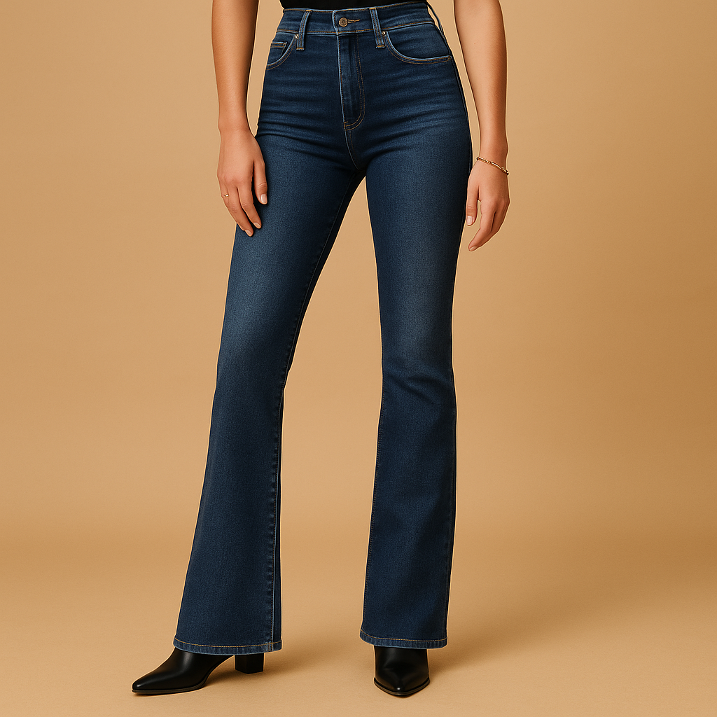Flared High-Waist Jeans for Women | Denim | Casual Style | Perfect for Everyday Wear