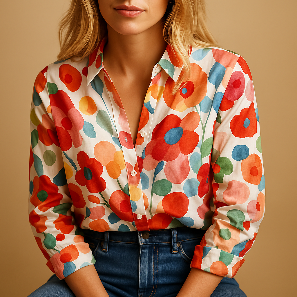 Floral Lightweight Women's Blouse | Breathable Fabric | Casual Style | Perfect for Spring and Summer Wear