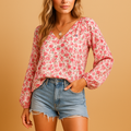 Floral Women's Summer Blouse | Lightweight Cotton | Casual Wear Top