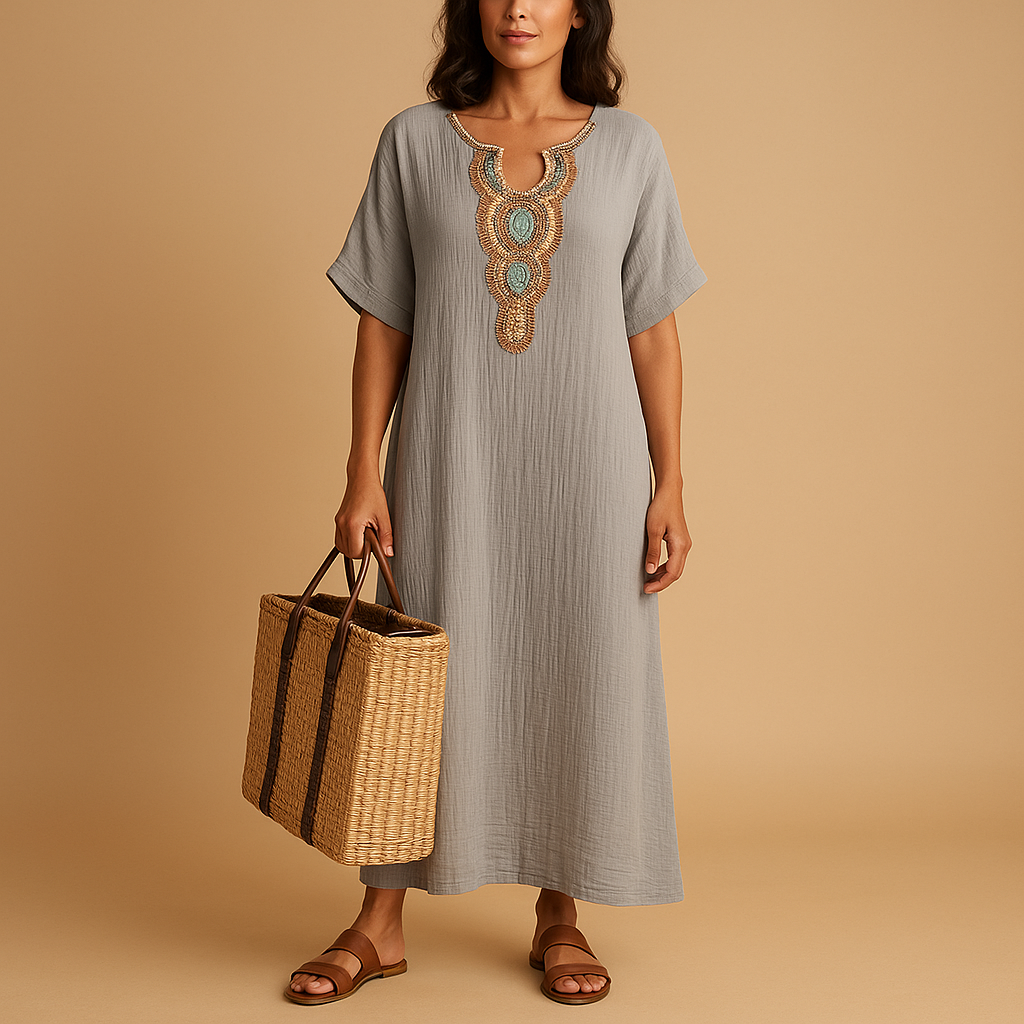 Flowy Kaftan Dress for Women | Lightweight Fabric | Casual Summer Wear | Perfect for Beach or Vacation