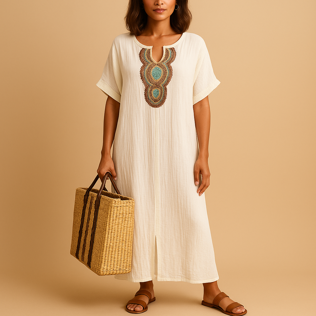 Flowy Kaftan Dress for Women | Lightweight Fabric | Casual Summer Wear | Perfect for Beach or Vacation