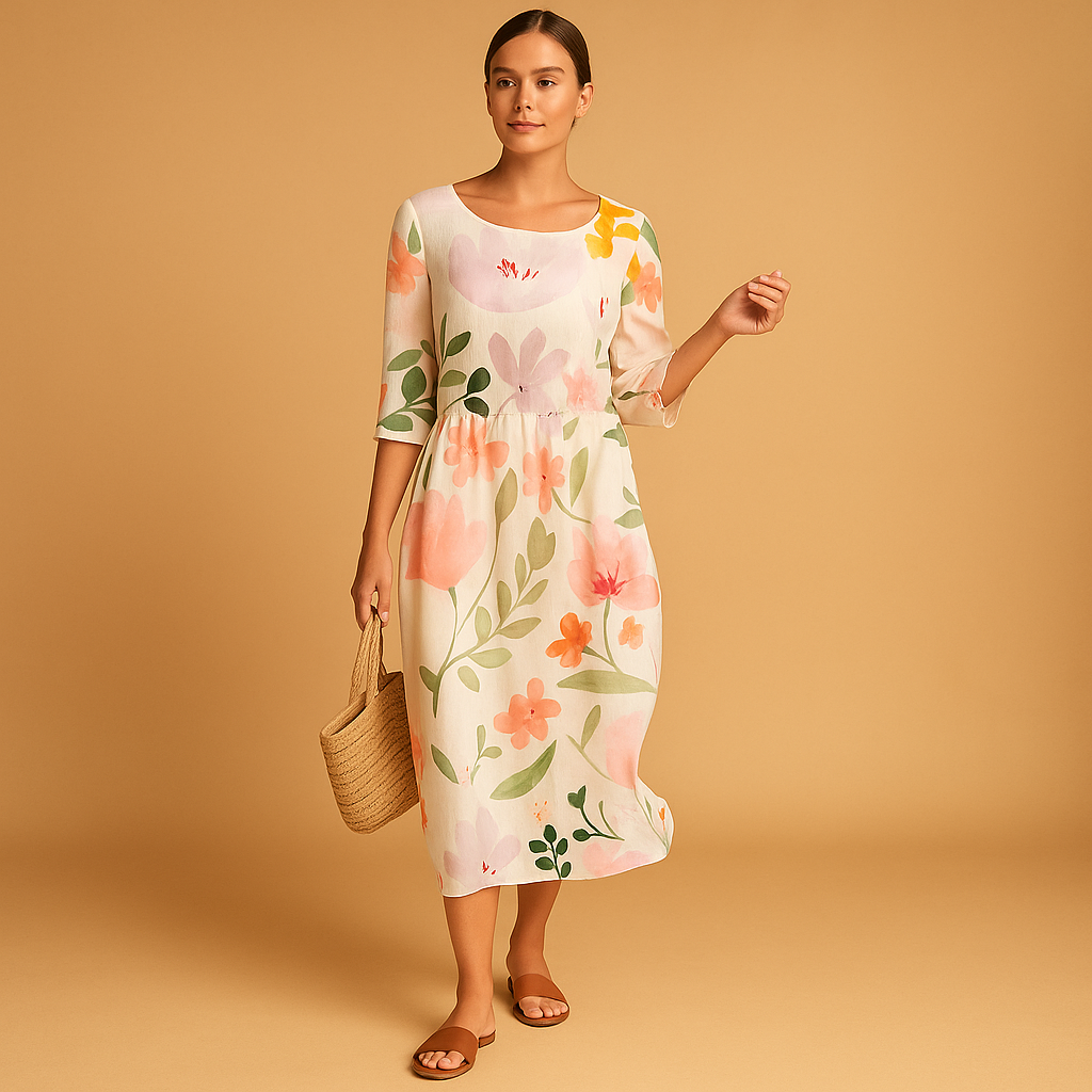 Flowy Midi Dress for Women | Lightweight Fabric, Casual Style, Perfect for Summer Events and Everyday Wear