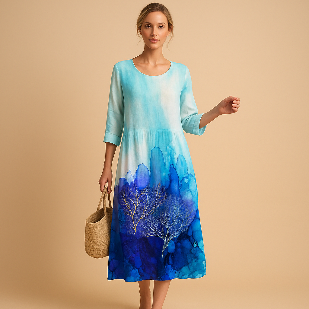 Flowy Midi Dress for Women | Lightweight Fabric, Casual Style, Perfect for Summer Events and Everyday Wear