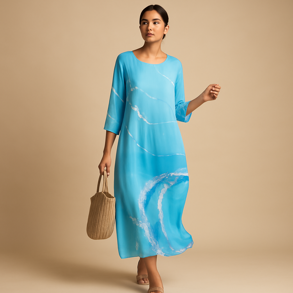 Flowy Midi Dress for Women | Lightweight Fabric, Casual Style, Perfect for Summer Events and Everyday Wear