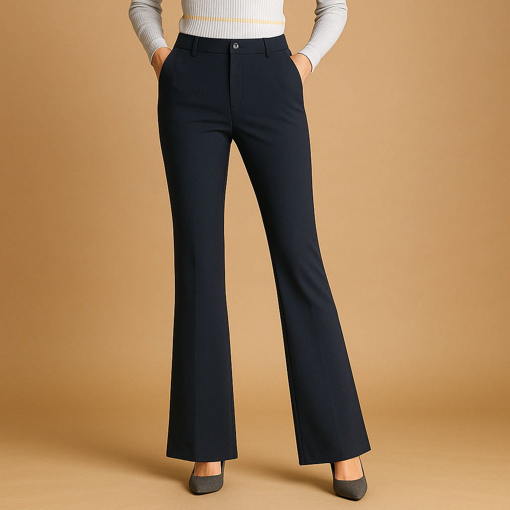 High Waist Flared Pants for Women | Comfortable Stretch Fabric | Casual or Dressy Wear | Available in Multiple Colors