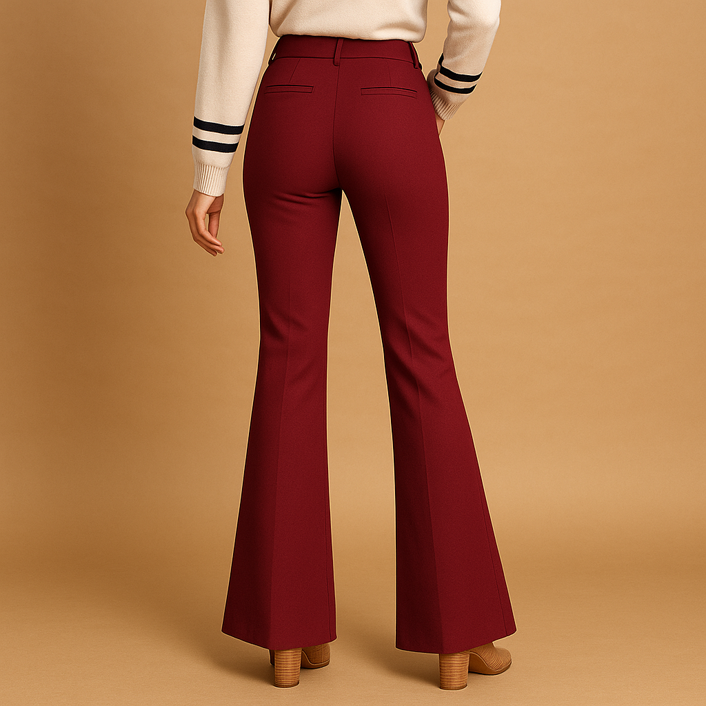 High Waist Flared Pants for Women | Comfortable Stretch Fabric | Casual or Dressy Wear | Available in Multiple Colors