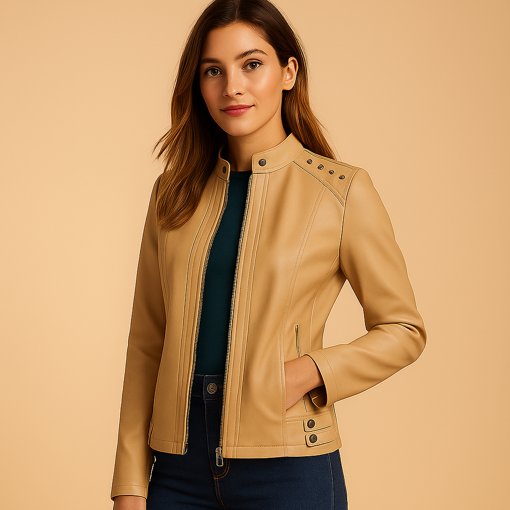 Women's Biker Jacket with Edgy Details | Faux Leather | Casual Style | Perfect for Everyday Wear